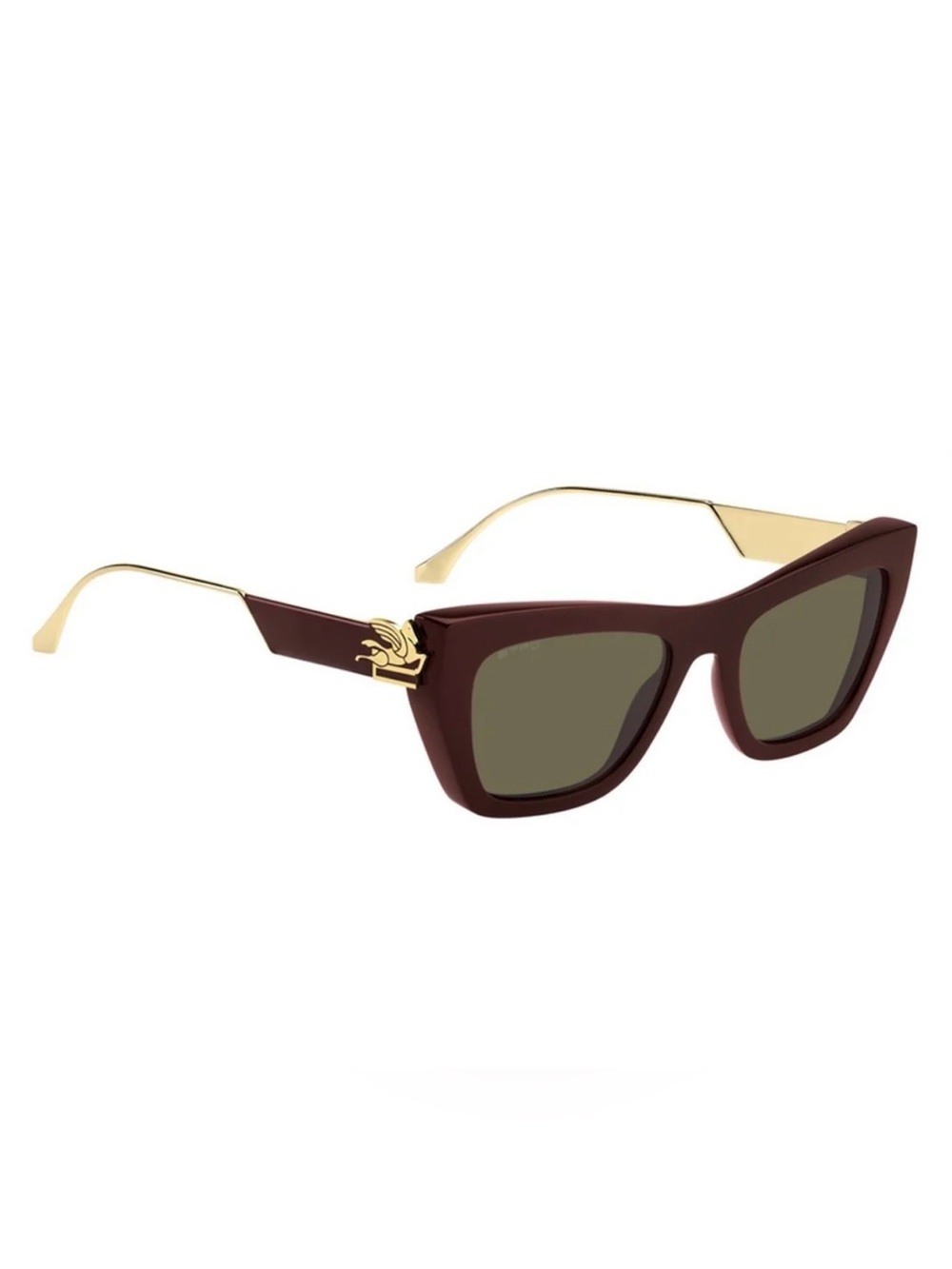 New Etro 0028/S Bold Pegaso cat-eye sunglasses in bordeaux red w/gold accents